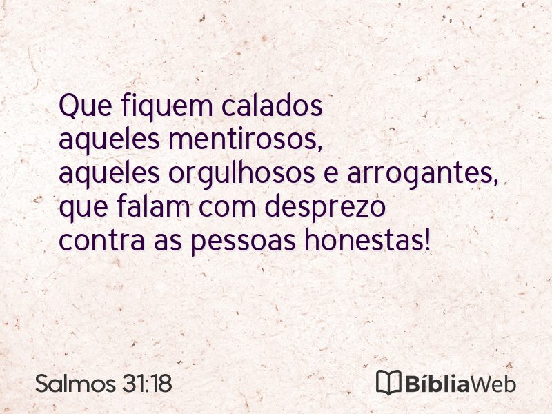 Salmos 31:18 em imagem para compartilhar