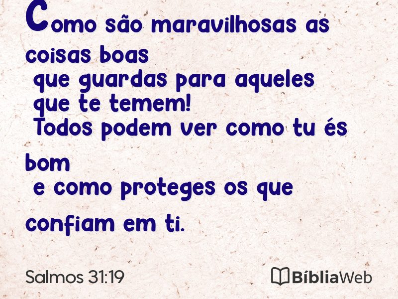 Salmos 31:19 em imagem para compartilhar