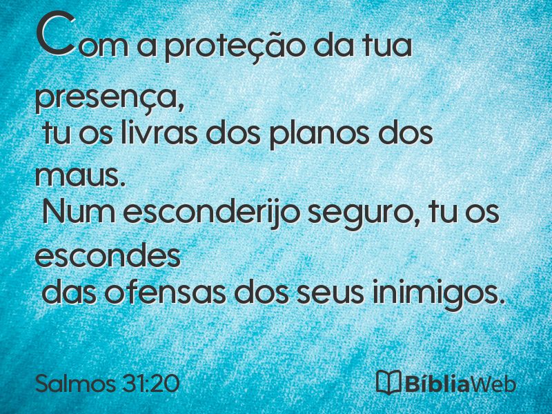 Salmos 31:20 em imagem para compartilhar
