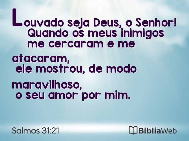 Salmos 31:21 em imagem para compartilhar