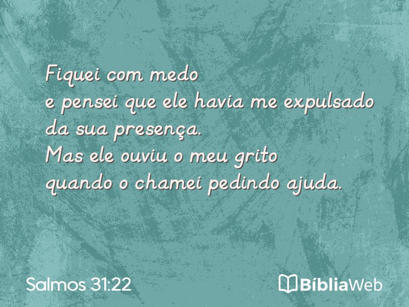 Salmos 31:22 em imagem para compartilhar