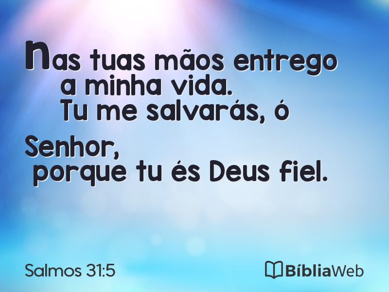 Salmos 31:5 em imagem para compartilhar