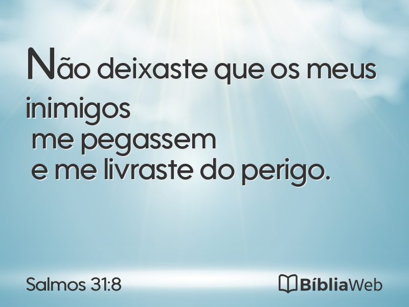 Salmos 31:8 em imagem para compartilhar