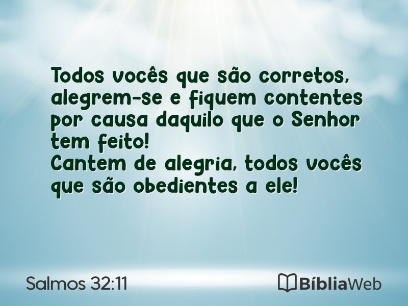 Salmos 32:11 em imagem para compartilhar