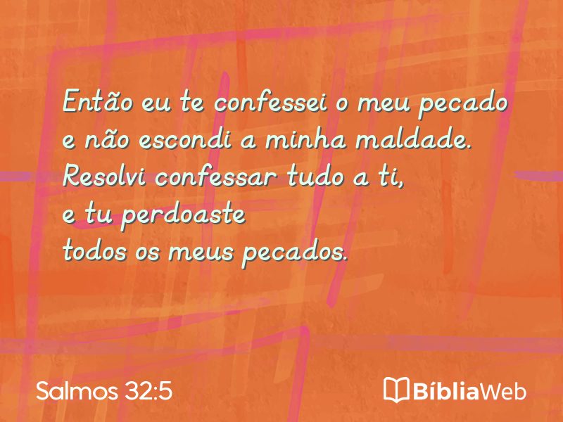 Salmos 32:5 em imagem para compartilhar