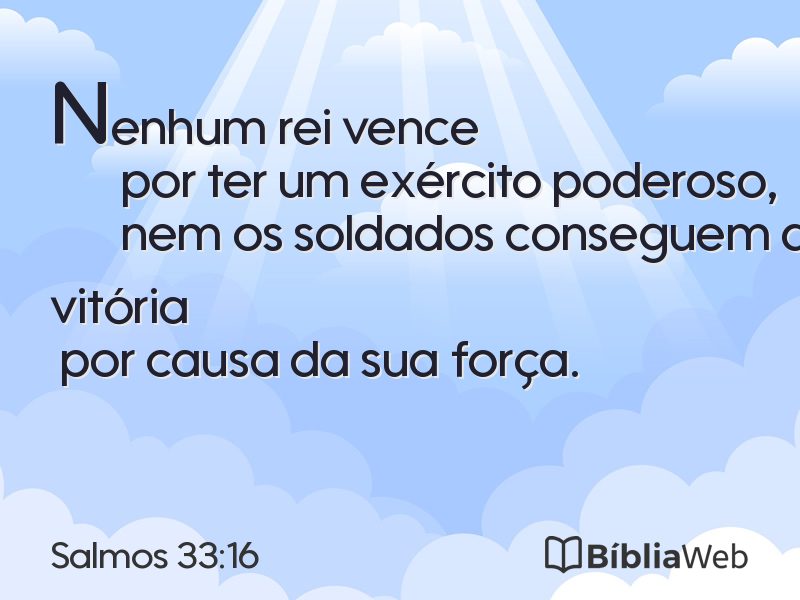Salmos 33:16 em imagem para compartilhar