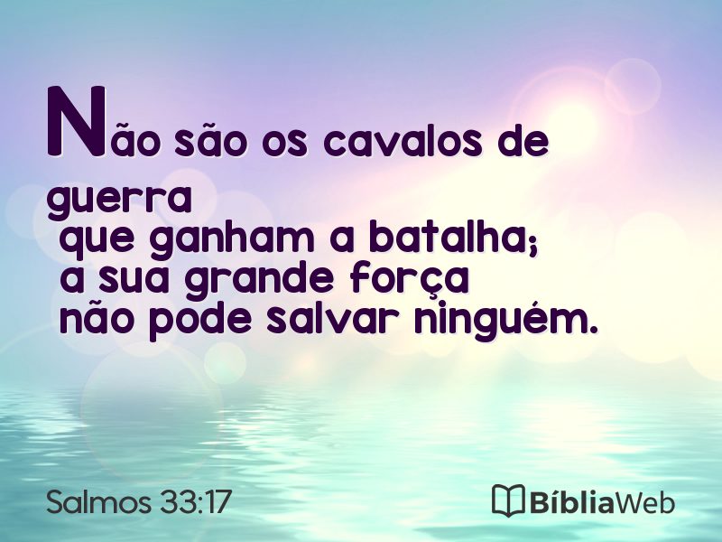 Salmos 33:17 em imagem para compartilhar