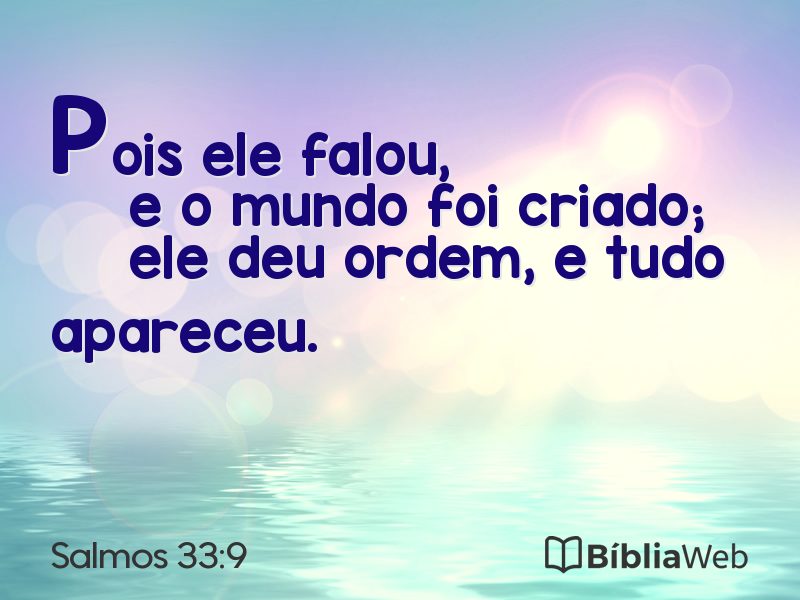 Salmos 33:9 em imagem para compartilhar
