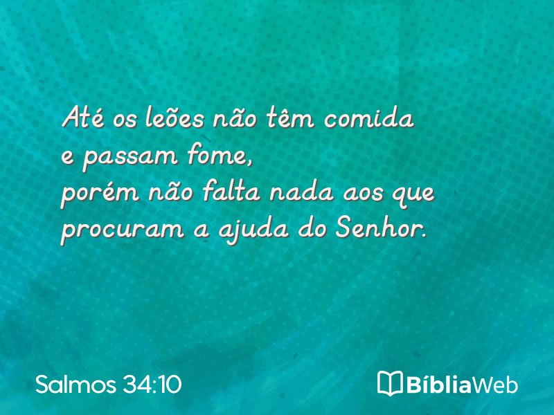 Salmos 34:10 em imagem para compartilhar