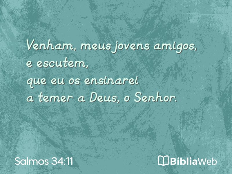 Salmos 34:11 em imagem para compartilhar