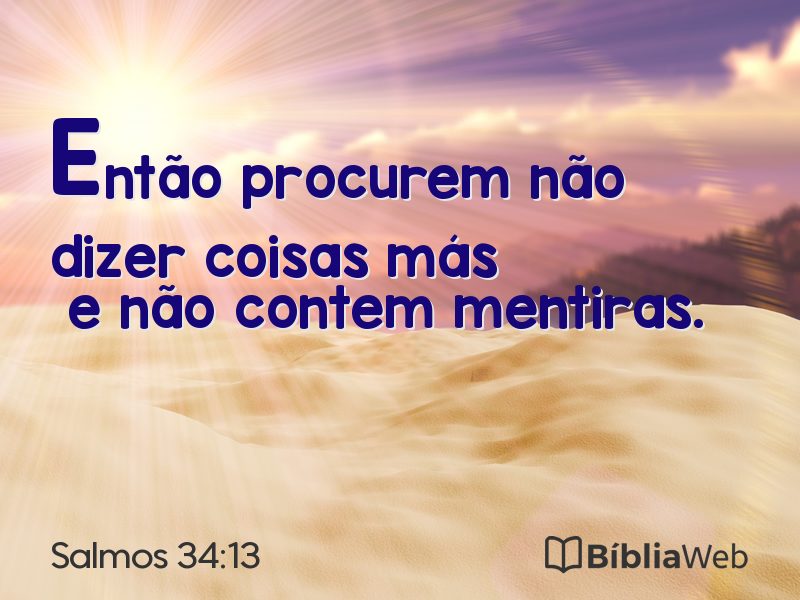 Salmos 34:13 em imagem para compartilhar
