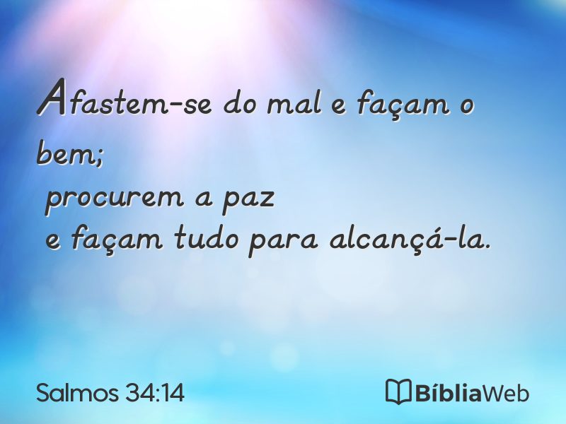 Salmos 34:14 em imagem para compartilhar