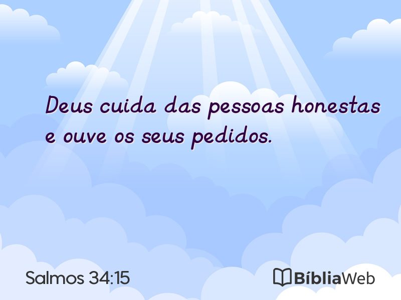 Salmos 34:15 em imagem para compartilhar