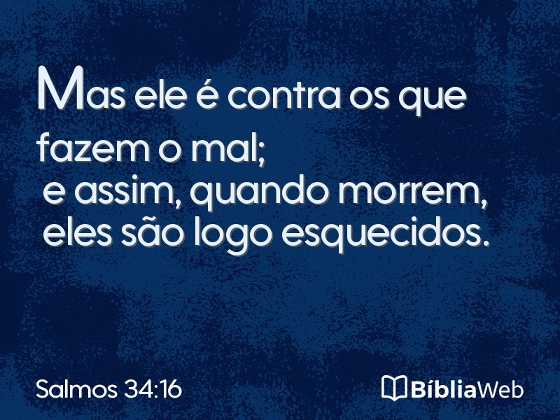 Salmos 34:16 em imagem para compartilhar
