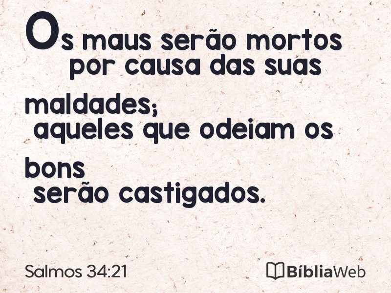 Salmos 34:21 em imagem para compartilhar