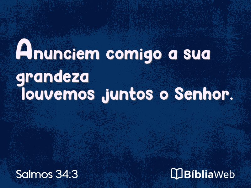 Salmos 34:3 em imagem para compartilhar