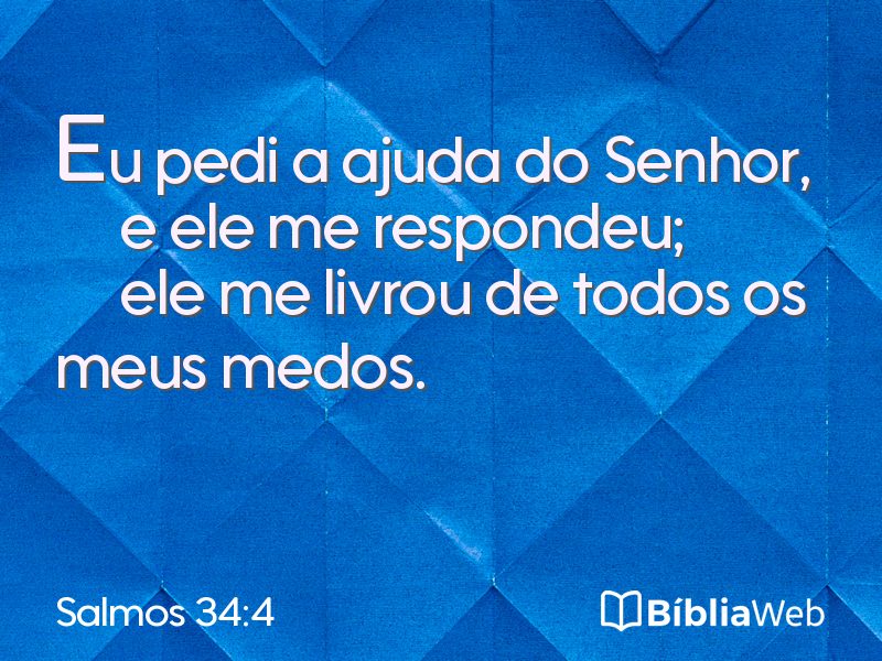Salmos 34:4 em imagem para compartilhar