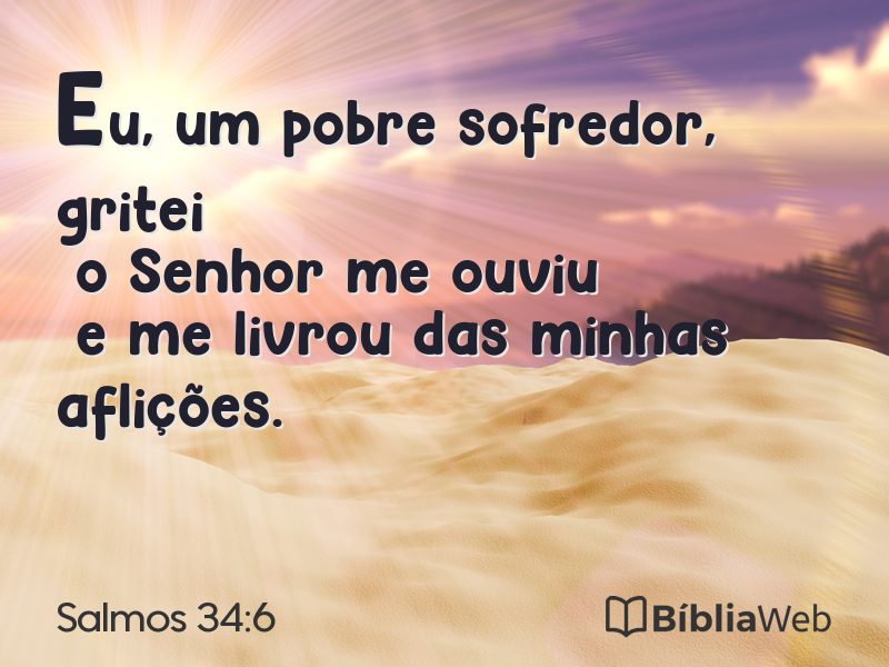Salmos 34:6 em imagem para compartilhar