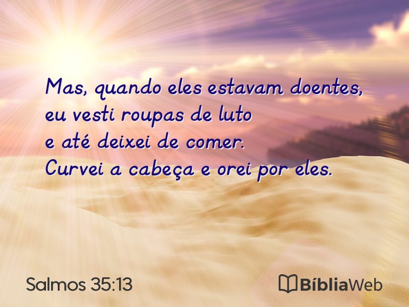 Salmos 35:13 em imagem para compartilhar