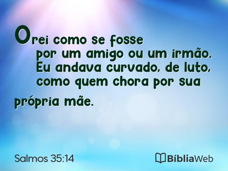 Salmos 35:14 em imagem para compartilhar