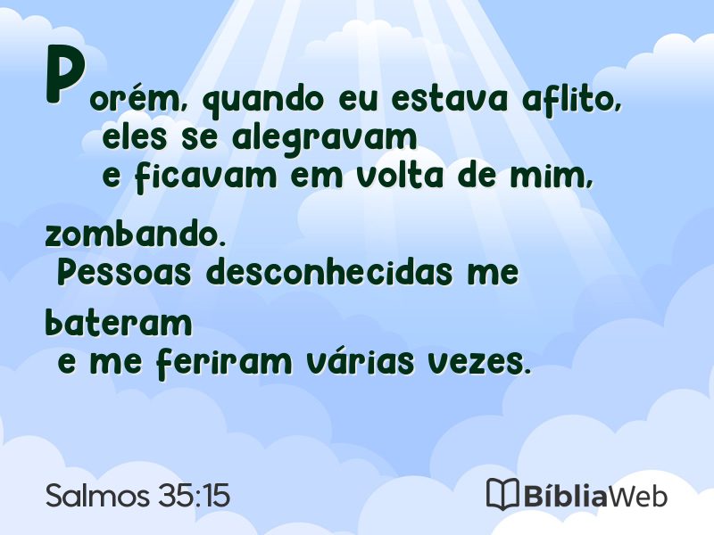 Salmos 35:15 em imagem para compartilhar