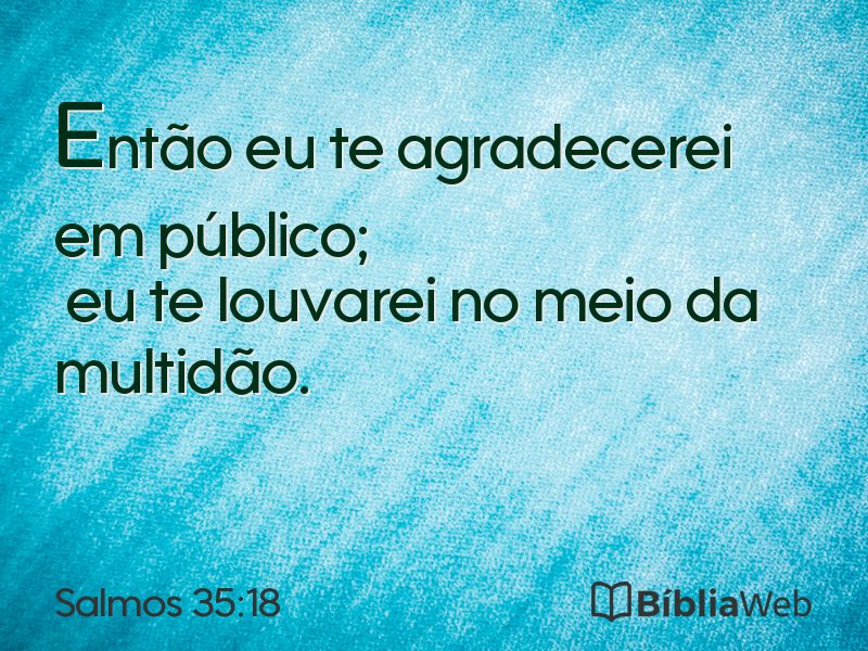 Salmos 35:18 em imagem para compartilhar