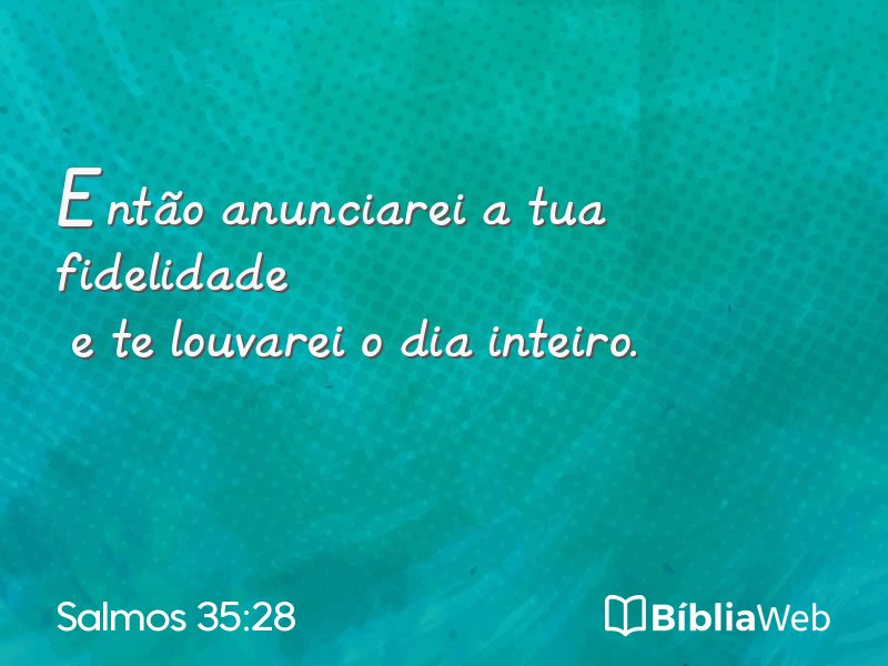 Salmos 35:28 em imagem para compartilhar