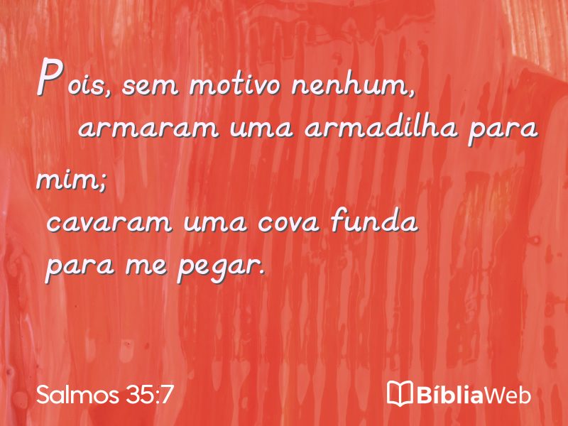 Salmos 35:7 em imagem para compartilhar