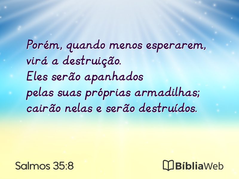Salmos 35:8 em imagem para compartilhar