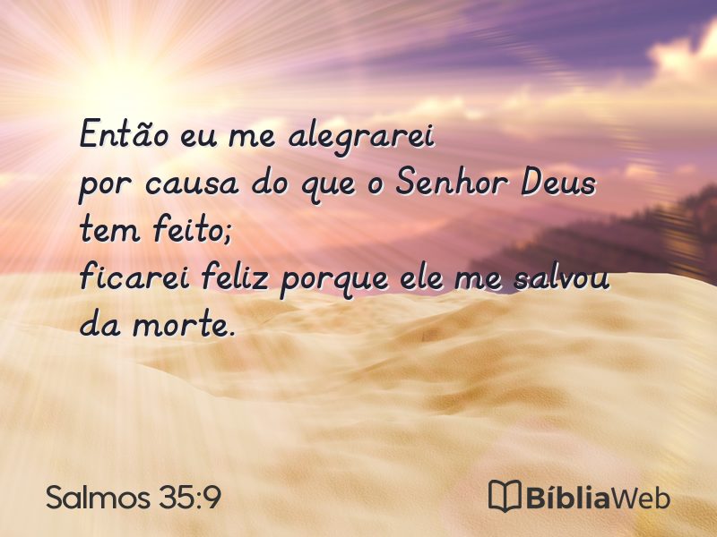 Salmos 35:9 em imagem para compartilhar