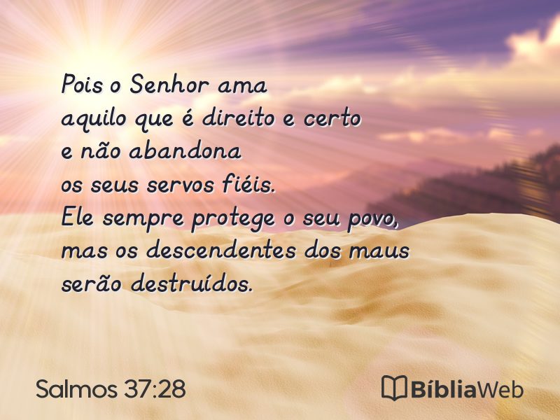 Salmos 37:28 em imagem para compartilhar