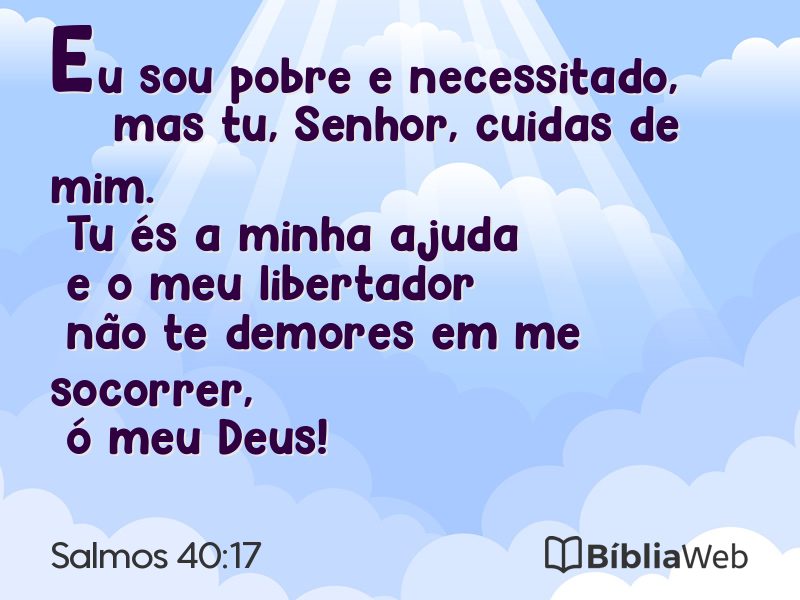 Salmos 40:17 em imagem para compartilhar
