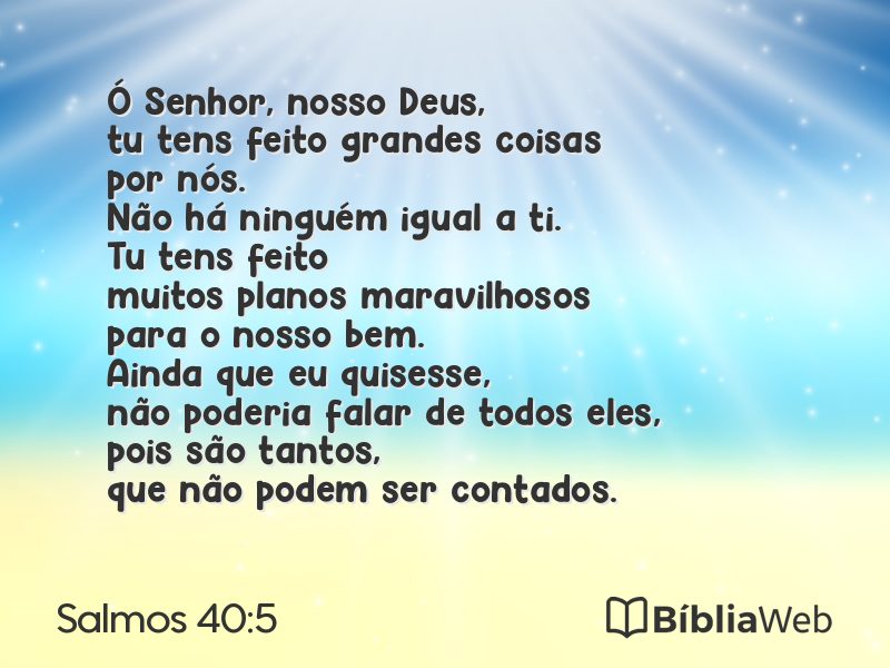 Salmos 40:5 em imagem para compartilhar