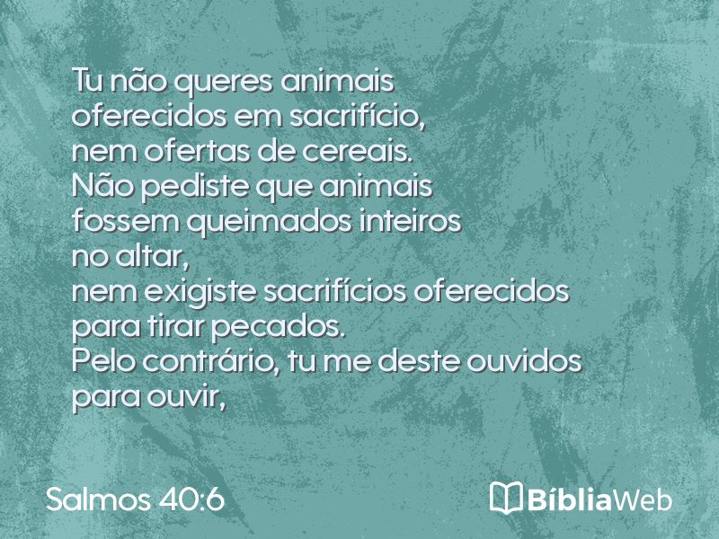 Salmos 40:6 em imagem para compartilhar