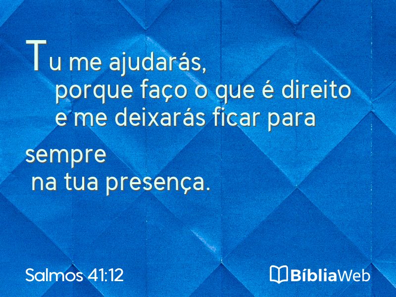 Salmos 41:12 em imagem para compartilhar