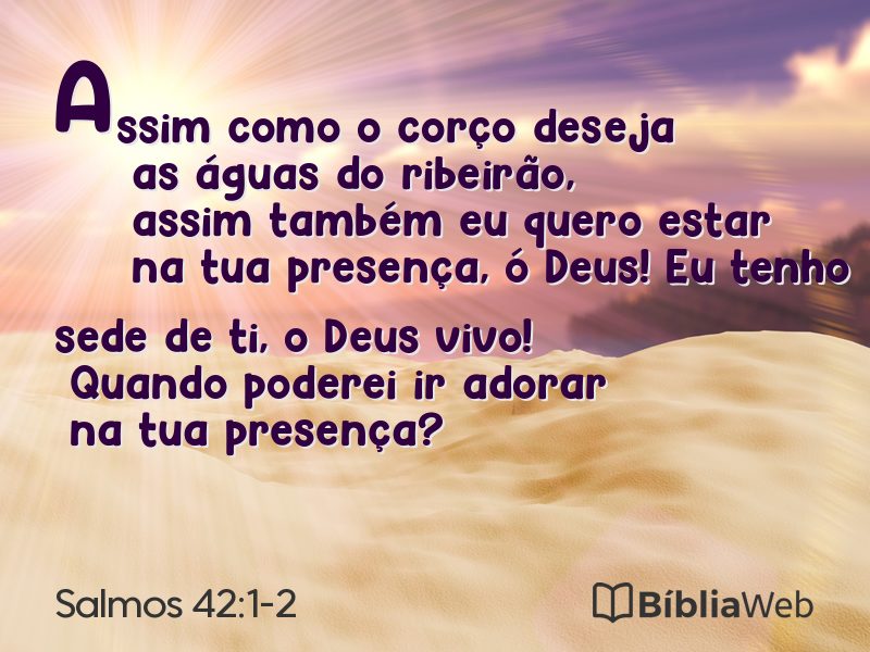 Salmos 42:1-2 em imagem para compartilhar
