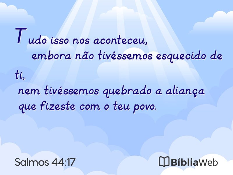 Salmos 44:17 em imagem para compartilhar