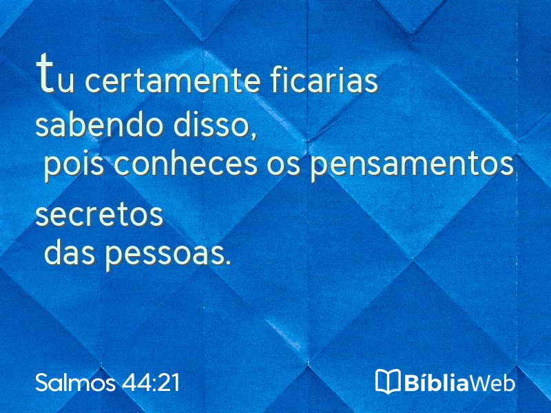 Salmos 44:21 em imagem para compartilhar