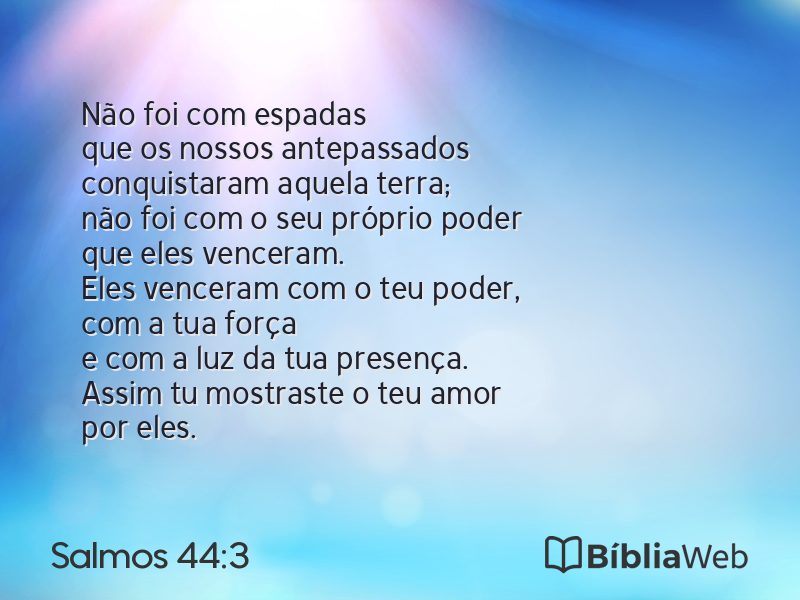 Salmos 44:3 em imagem para compartilhar