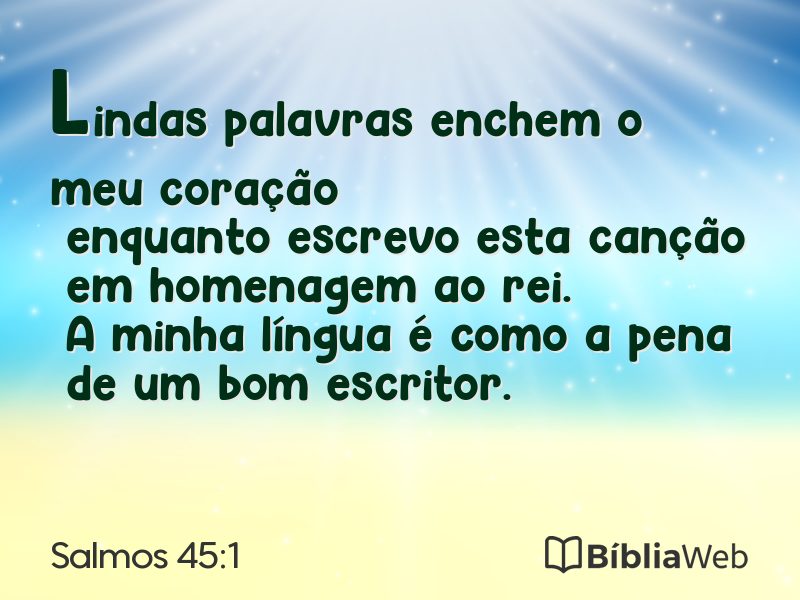 Salmos 45:1 em imagem para compartilhar