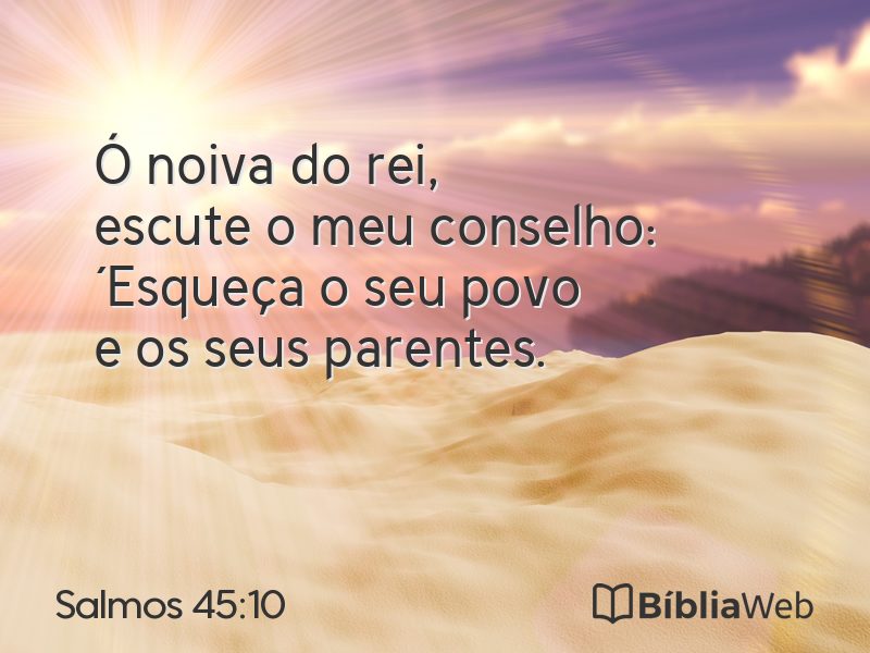 Salmos 45:10 em imagem para compartilhar