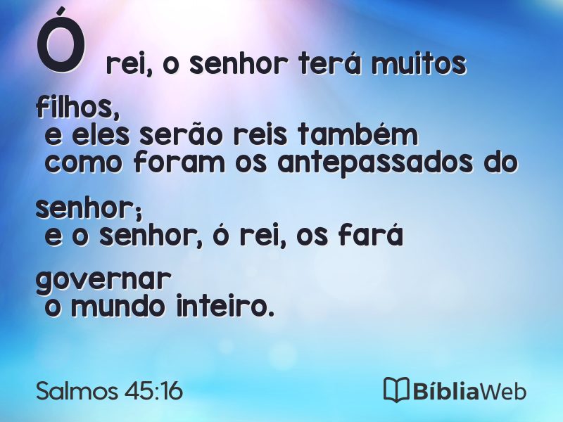 Salmos 45:16 em imagem para compartilhar