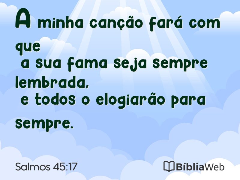 Salmos 45:17 em imagem para compartilhar