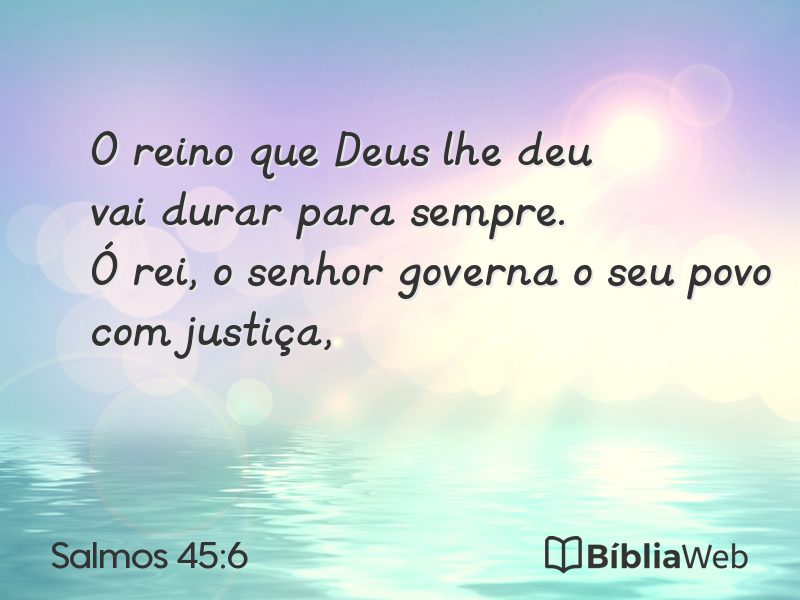 Salmos 45:6 em imagem para compartilhar