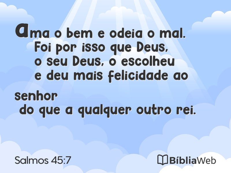 Salmos 45:7 em imagem para compartilhar
