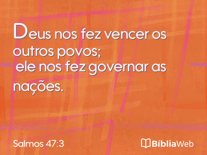 Salmos 47:3 em imagem para compartilhar