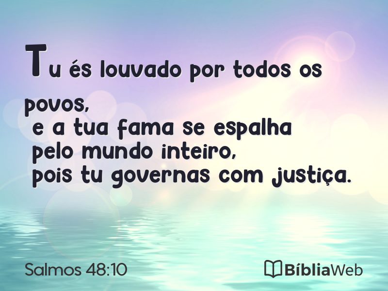 Salmos 48:10 em imagem para compartilhar