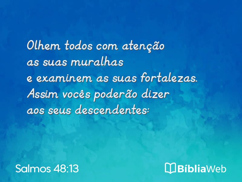 Salmos 48:13 em imagem para compartilhar
