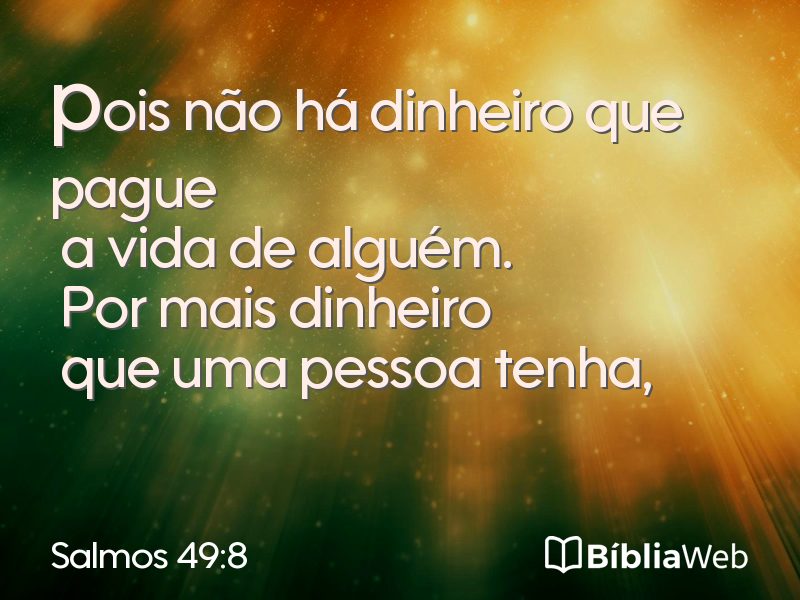 Salmos 49:8 em imagem para compartilhar