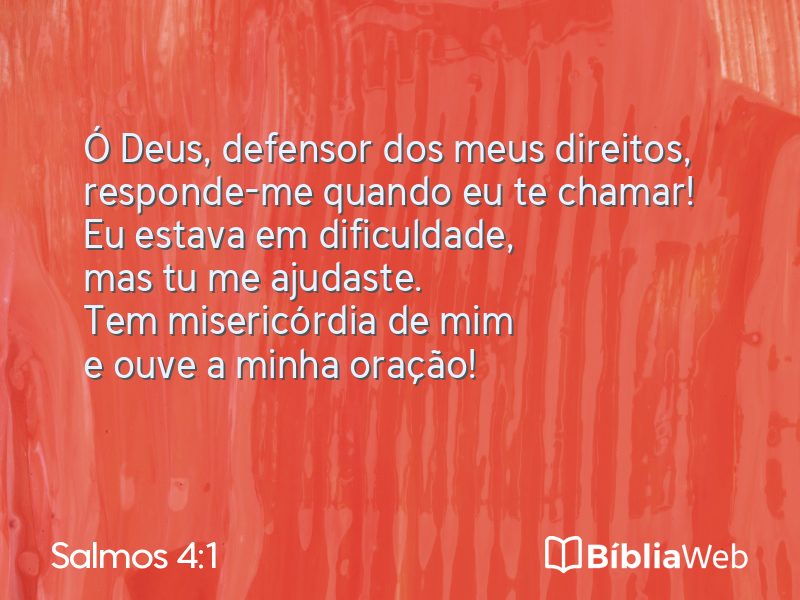 Salmos 4:1 em imagem para compartilhar